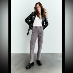 ZARA TRF SEAMED STRAIGHT JEANS SIZE 27 (4)